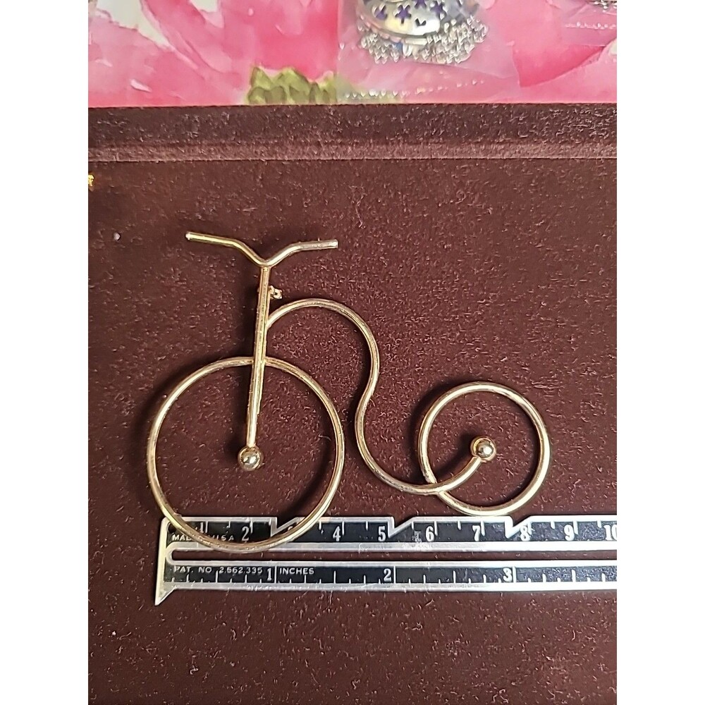 Vintage Gold Tone Bicycle  Brooch Pin Jewelry
